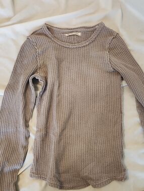 We The Free Waffle-Knit Crewneck Sweater - Taupe
